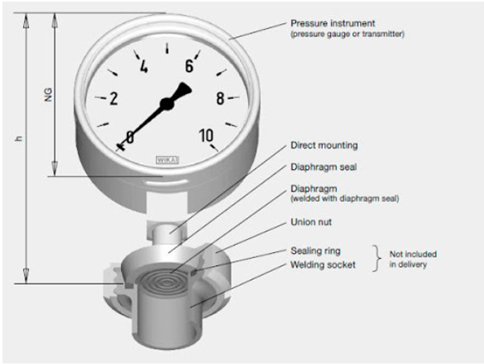 Hình 6. Đồng hồ đo áp suất màng